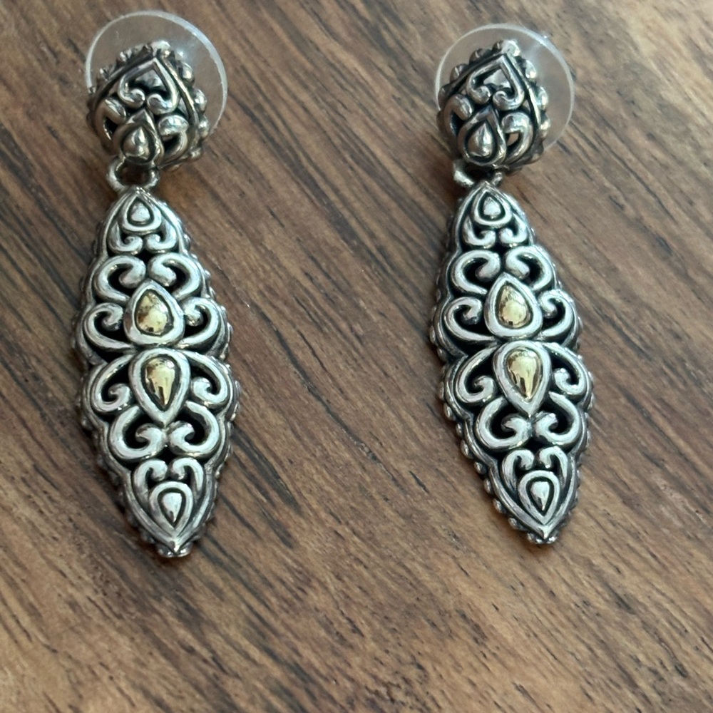 Jai John Hardy Elegant Silver and  14k Gold Drop Earrings